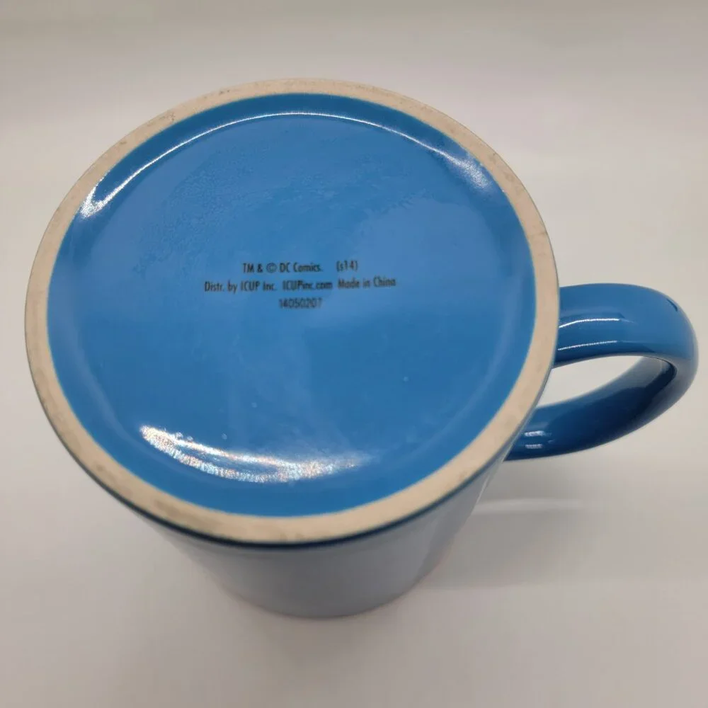 Superman Mug DC Comics Blue Red Logo‎ Vintage Style Heavy Ceramic 4” Glossy ICUP